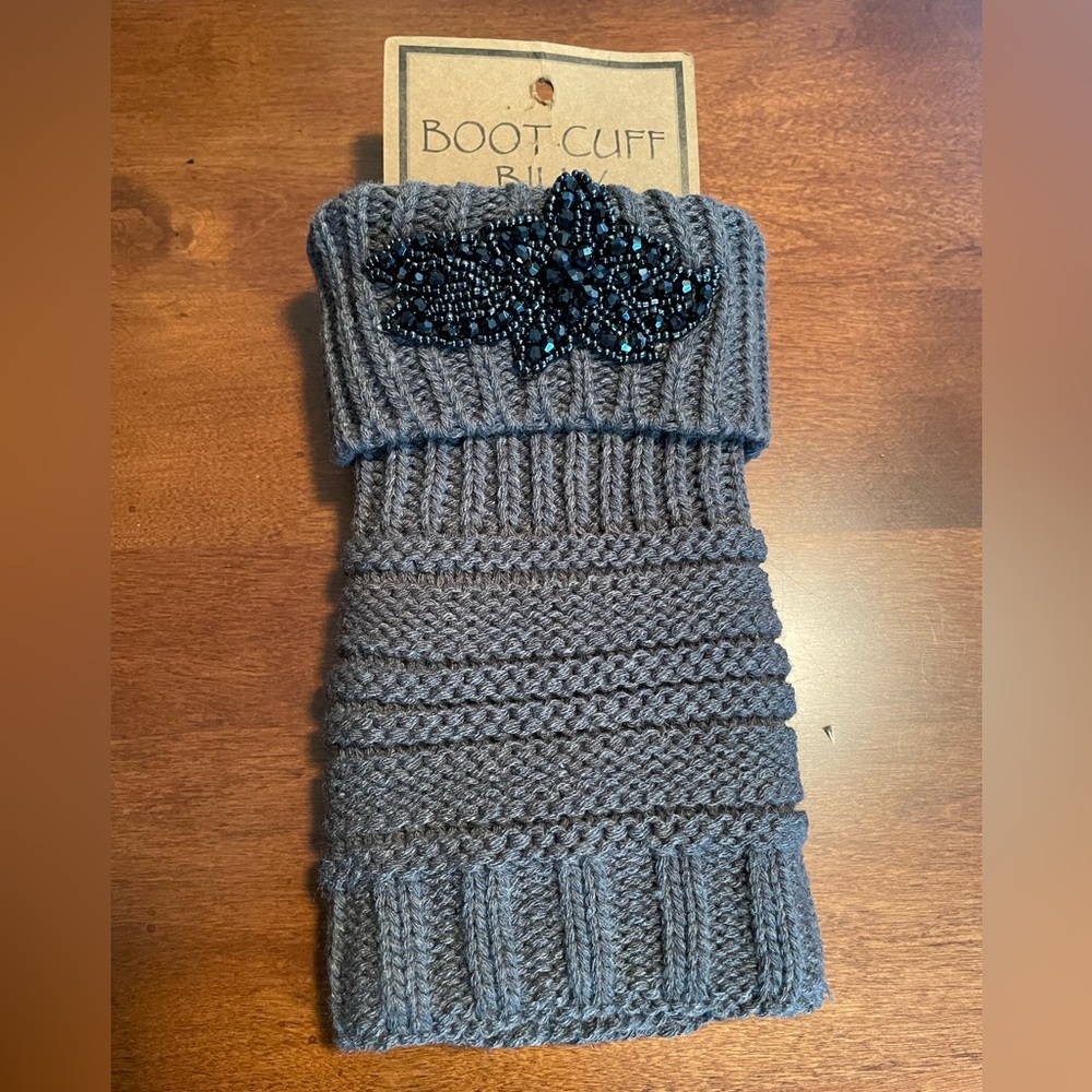 Boot Cuff Billy. Color Is Gray With Bling Embellishment On Both Cuffs. OSFM. New